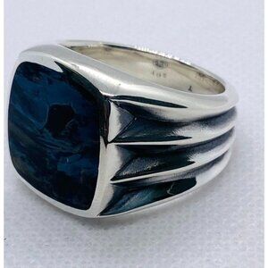 David Yurman Sterling Silver 925 Exotic Stone Ring Size 12 HEAVY